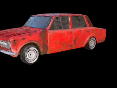 russian car ranked and destroyed  3D model