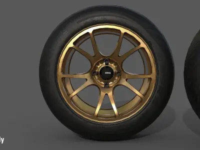 Konig Freeform 15x9 with Federal 595 RS 205 50 Low-poly 3D model