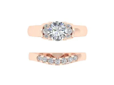  Solitair Ring Bridal Set 3D print model