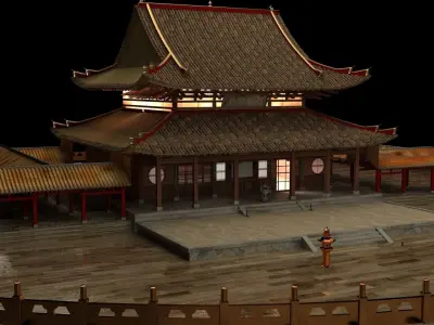Chinese ancient house 3D model 36