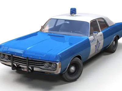 Dodge Polara police car Low-poly 3D model