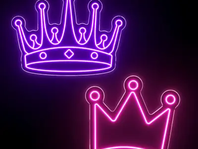Crown Neon Signs 3D model