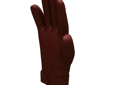 Hand gloves leather  Low-poly 3D model