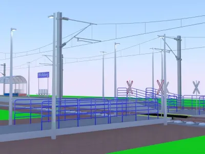 Local railway station IV 3D model