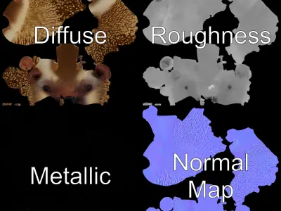 Hedgehog D Model Pack with Detailed Texturing Low-poly 3D model