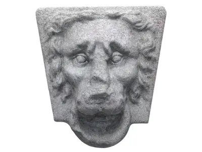 Lion Head Low-poly 3D model