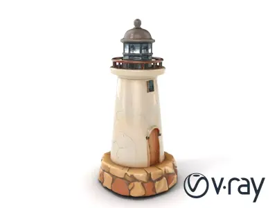 Cracked Lighthouse Architectural Detail model pack Low-poly 3D model