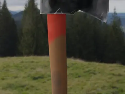 Simple Axe low poly for Game Engine Low-poly 3D model