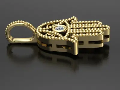 Hamsa pendant 3D model 3D print model