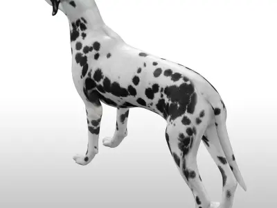 Dalmatian Rig Low-poly 3D model