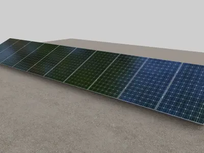 Roof Type Solar Panel Steel Construction 3D model