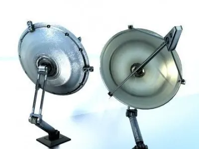 Rigged satellite dishes Low-poly 3D model