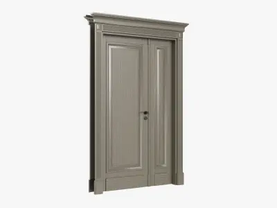Classic door double 07 3D model