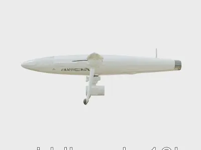 Composite Attack Drone with Precision Molded Missile Payloads Low-poly 3D model