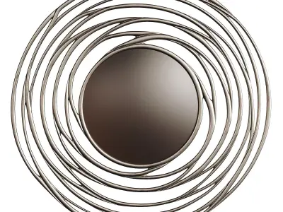 Luxury Mirror Round Metal 0056 GOLD 3D model