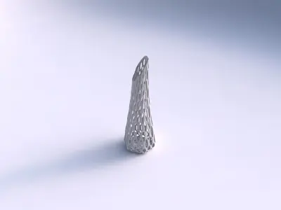 Vase top bent hexagon with bubble grid lattice 3D print model