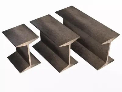 Iron Beams Set Low-poly 3D model
