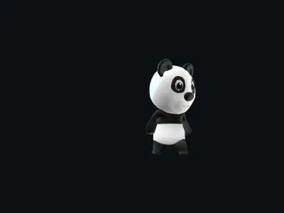 Cartoon Panda Low-poly 3D model