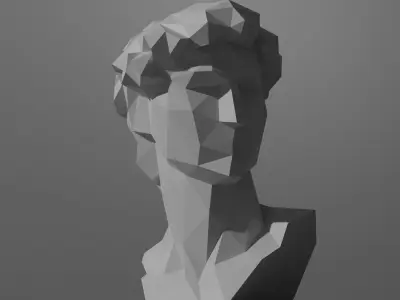 Low Poly David Bust  3D print model