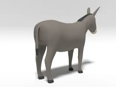 Cartoon Donkey 3D model