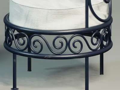 Moroccan wrought iron chairs and table 3D model