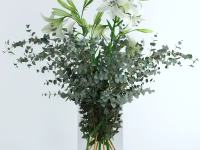 Lilies and Eucalyptus 3D model
