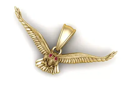 gold owl pendant  3D print model