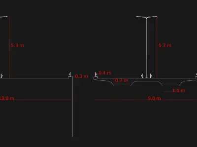 Bridges highway with curves 3D model