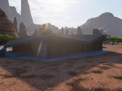 Forest villa-Casa Scene-Modern Villa 3D model