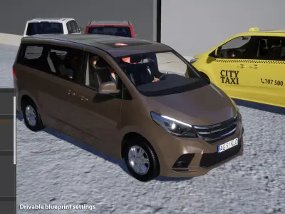 Minivan Car Low-poly 3D model