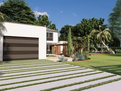 Modern Minimalist Villa 3D model buy