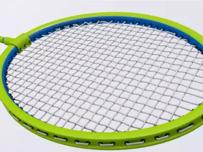 Badminton Racket and Shuttlecock 3D model