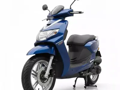 Blue 100cc Urban Commuter Scooter Low-poly 3D model