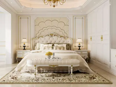 European style bedroom 3D model 3D model