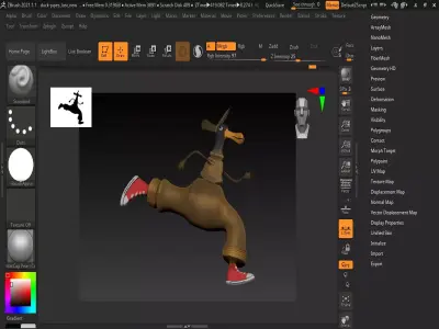 Lowpoly decorative duck pipe Low-poly 3D model