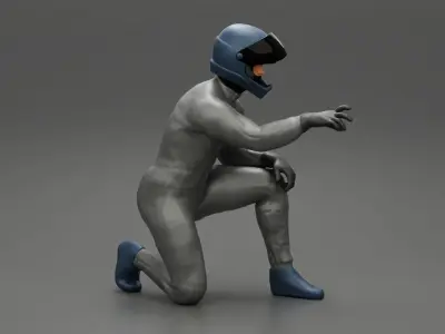 Racing driver sitting 3D print model