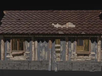 Old House Low Poly Low-poly 3D model