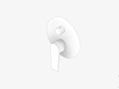 Wall Mixer Tap - Luxury - Argile - Diverter Low-poly 3D model