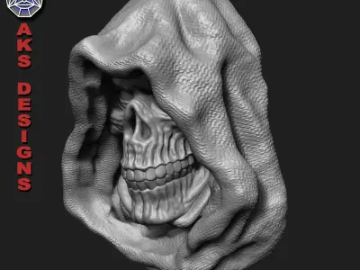 Wall home decor Reaper skull v174 3D print model