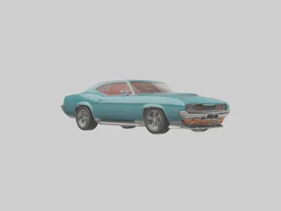 Retro Muscle Car with Modern Features model Low-poly 3D model