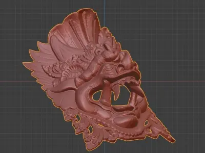 African Mask 05 high-poly 3D print model