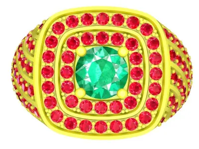 Luxury Multilayer Halo Gemstone Men Ring 3D Model 5061 3D print model