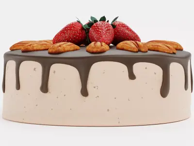 - Cake V9 - Pecan Cake- 3D model