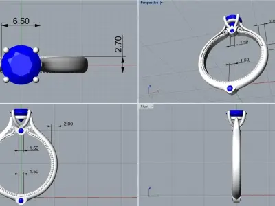 Engagement heart ring 16-20 sizes R29 3D print model