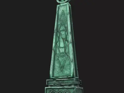 Tomb stone  Low-poly 3D model