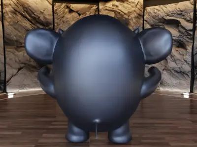 CHarly Angry Elephant Figure Fan ARt Toy  3D print model