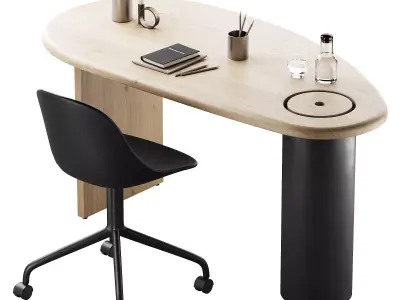 419 office furniture 23 workplace 08 Audo menu Eclipse Desk 02 3D model