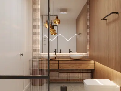 Bathroom Interior Scene Corona Cinema4D 3D model