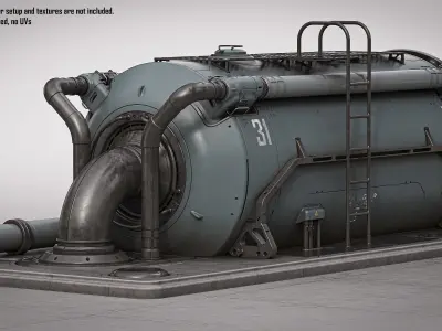 Sci-Fi Refinery Prop 3D model