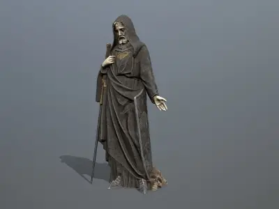Man Statue 3 Low-poly 3D model